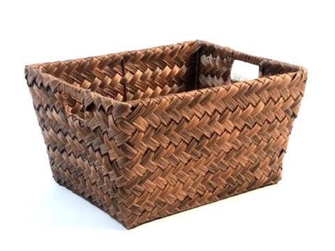 Top-tier Rectangular PE Resin Woven Storage Basket with Cut-out Handles